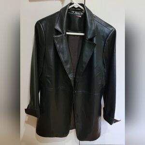 Chicos leather-like, black, jacket, coat,size 0/small (about a normal size 6),